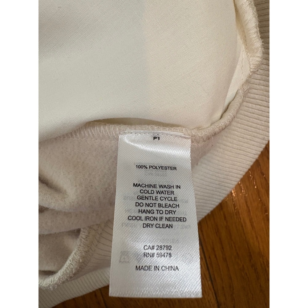Joie Women's XS Cream Textured Fleece Full Zip Bomber Jacket Coat Neutral - Picture 6 of 9